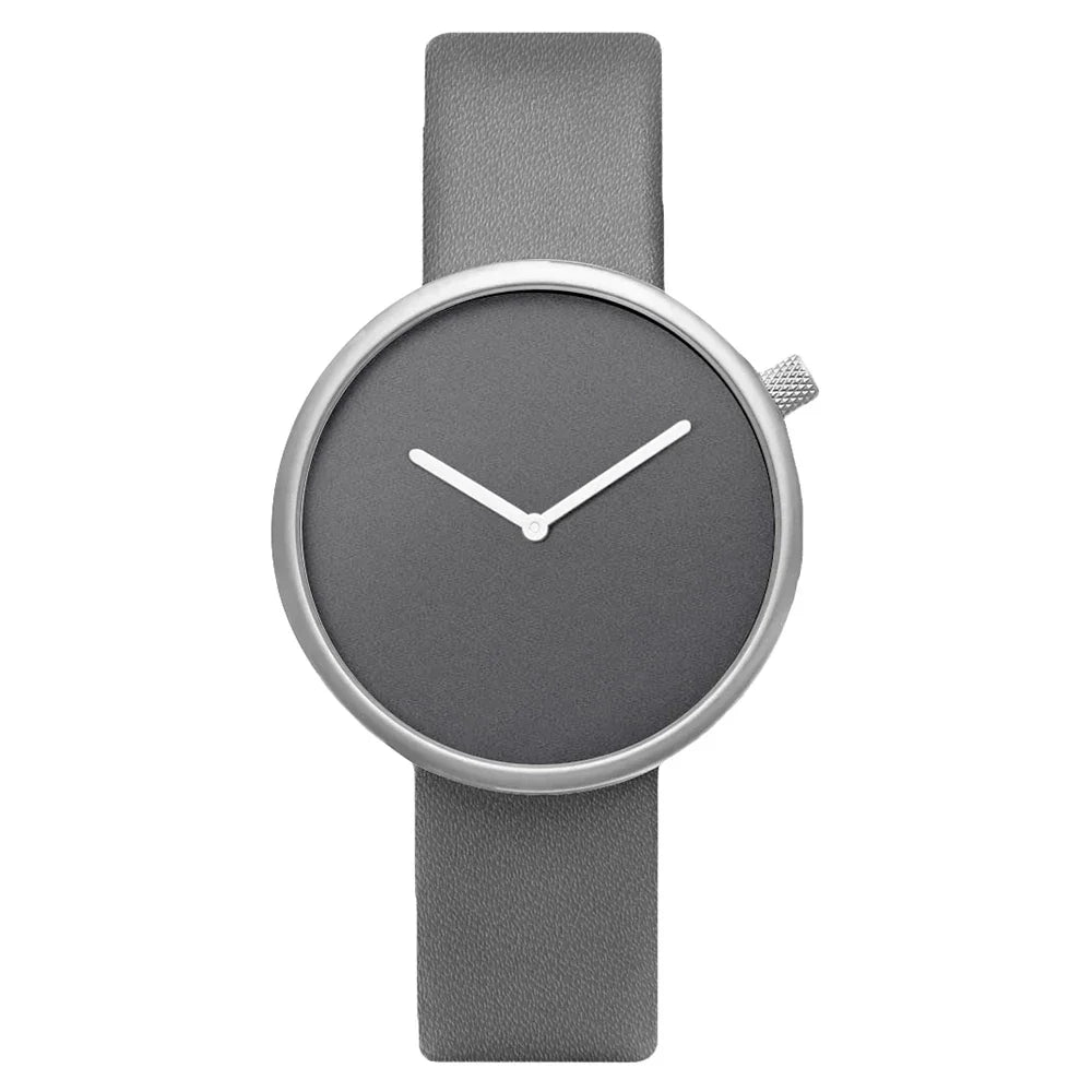 TOMI Women's Minimalist Style Leather Watch Women's Small Disc Scaleless Fashion Watch Minimalist Women's Leisure Quartz Watch - Sergio Cavelli